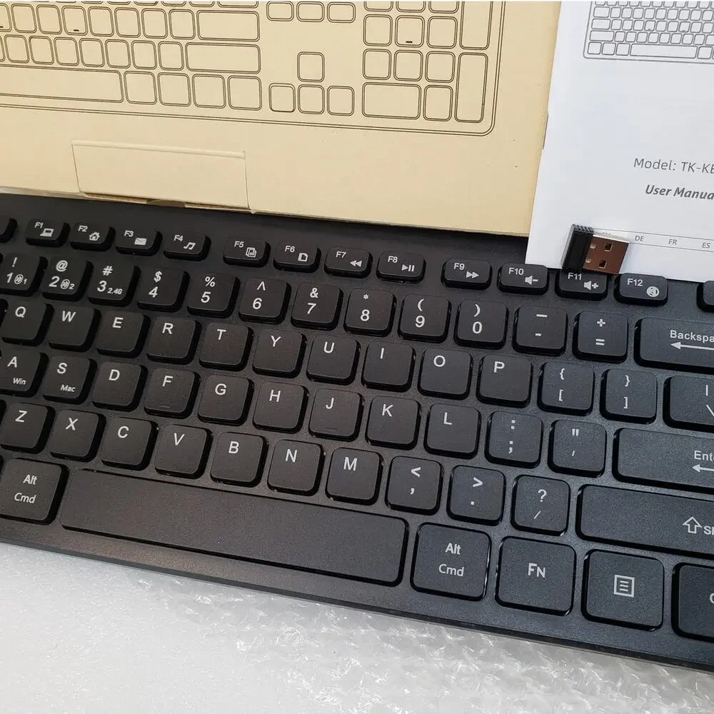 TECKNET TK-KB058 Wireless Keyboard Full-Size 2.4G with USB Dongle (Black)